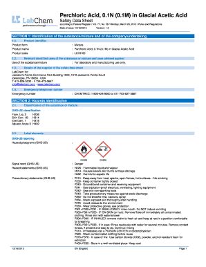 At high concentrations it is a dangerously strong oxidizer, but at low concentrations it has little oxidizing potential. perchloric acid chemical formula - Fill Out Online ...