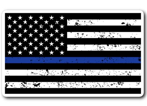 Thin Blue Line American Flag Distressed Sticker Thinbluelineheroes