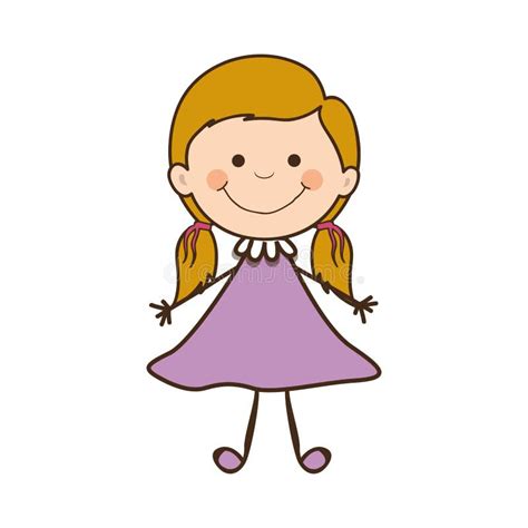 Girl Child Icon Image Stock Vector Illustration Of Cheerful 80290900