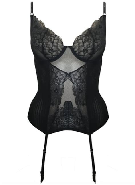 Leavers Lace Soft Mesh Basque Sheer Basque Sexy Lingerie Stretch Basque Teddy Slip Suspenders