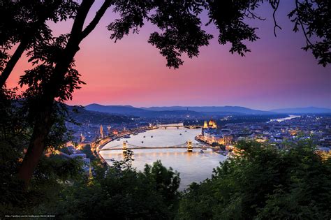 Download Wallpaper The Danube River Budapest Sunset Free Desktop