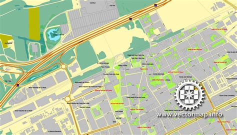 A map of the districts of barcelona is visible only on an appropriate scale. Barcelona, Spain, printable vector street City Plan map ...
