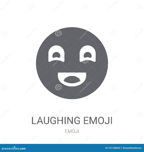 Laughing Emoji Icon Trendy Laughing Emoji Logo Concept On White Stock