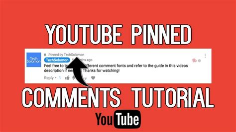 How To Pin Comment In Youtube Videos Youtube