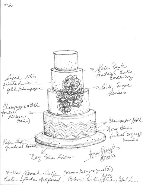 Custom Wedding Cake Sketch Cake Sketch Cake Drawing Wedding Cake