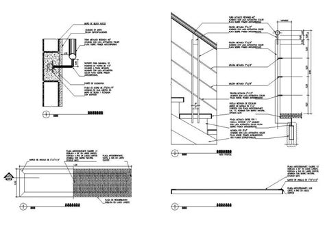 Drawing Of Detail Of Handrail And Metal Staircase Autocad File Cadbull