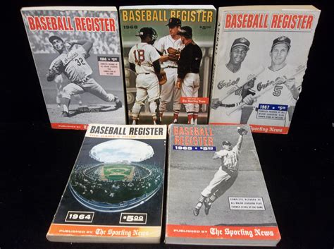 Lot Detail The Sporting News Baseball Register 5 Issues 1964 1968