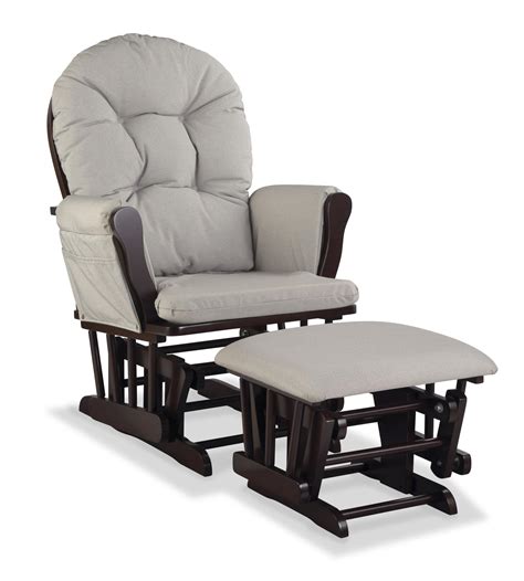 Glider rocking chairs push the backrest farther and glide the seat more being better for deep relaxation of the muscles, spine and neck. Graco Nursery Glider Chair & Ottoman
