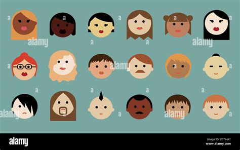 Human Faces Icons Stock Vector Image And Art Alamy