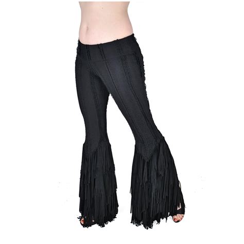 Liquid Fringe Pants Black Lace Belly Dance Tribal Fusion