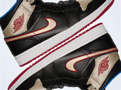 Find a finish line near you. Air Jordan 1 Mid - Black - Gold - Red - Blue - SneakerNews.com