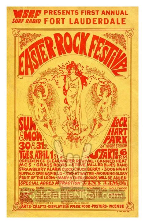EASTER ROCK Festival 1969 Classic Concert Poster CCR Tiny Tim - Etsy