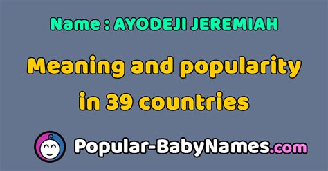 The Name Ayodeji Jeremiah Popularity Meaning And Origin Popular