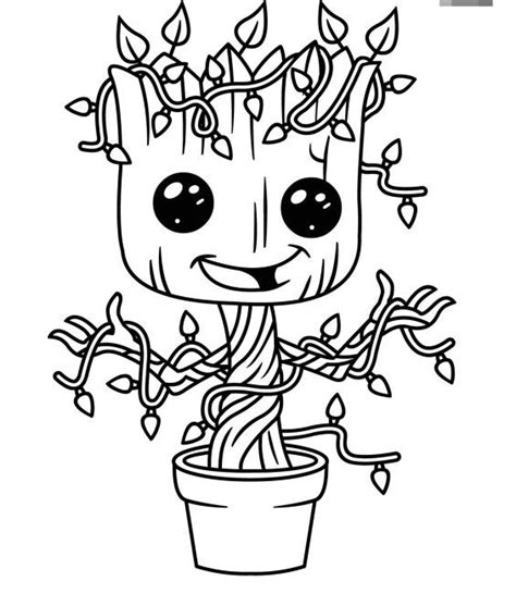 How to draw groot teenager the guardians of the galaxy. Baby Groot Coloring Page Free | Mermaid coloring pages ...