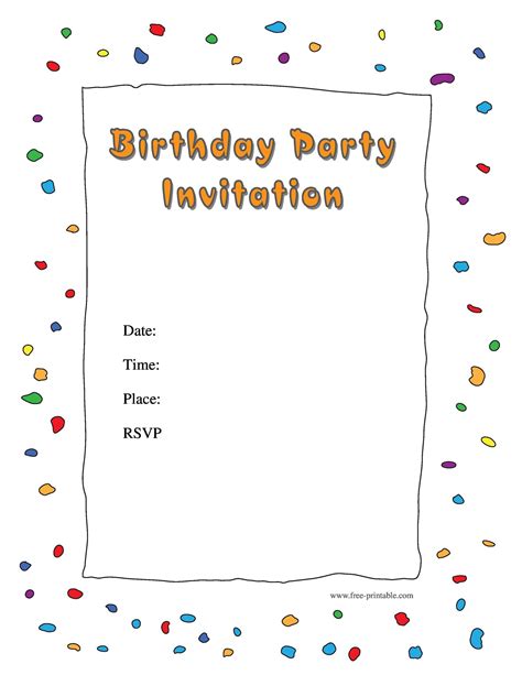 Printable Birthday Invite Template