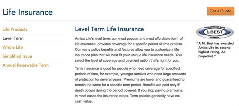 Amica's life insurance options include term life and whole life insurance. Amica Insurance Review: Are Their Products too Good to be True?