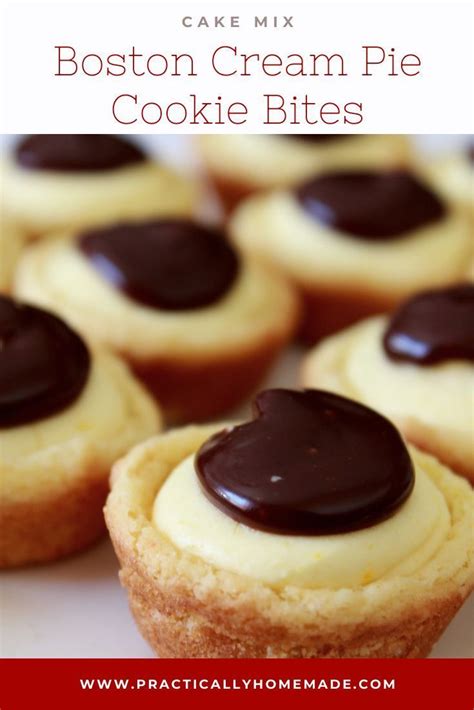 Bite size cookies cake mix cookies cookies et biscuits cream cookies boston cream pie cupcakes quick cookies crinkle cookies sandwich cookies sugar cookies. Easy Boston Cream Pie Cookie Bites | Recipe | Boston cream ...