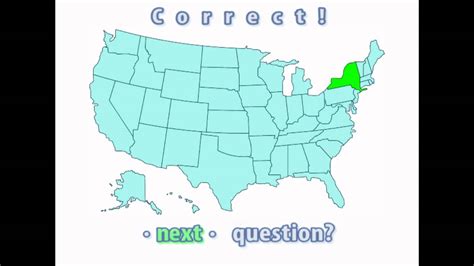 Interactive United States Map Quiz Correct New York Location Youtube