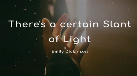 Poem Analysis There S A Certain Slant Of Light By Emily Dickinson YouTube