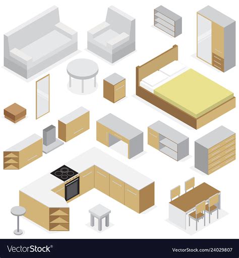 Furniture Elements For Home Interior Royalty Free Vector