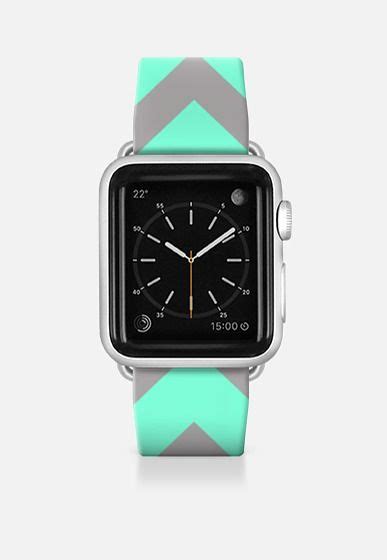 What does apple watch mint support look like? Bold Tiffany Turquoise Mint & Grey Chevron V Pattern Apple ...
