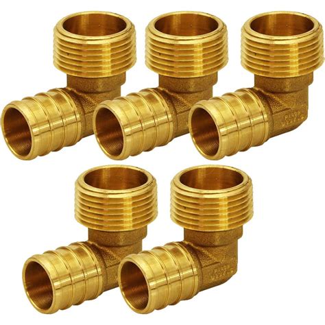 The Plumber S Choice In Brass Pex Barb X In Mip Degree Elbow