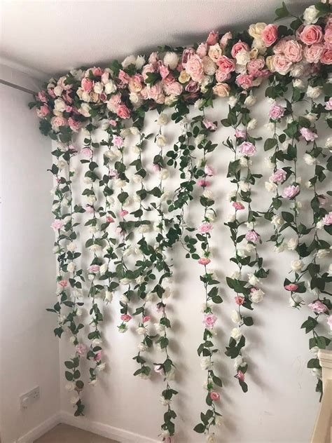 Flower Garland Flower Wall Floral Garland Wedding Wall Etsy Flower