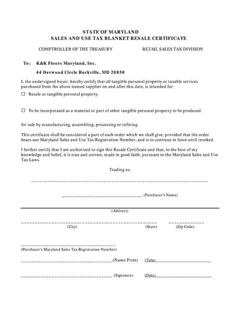 Fillable Maryland Resale Certificate Form Fill Out And Sign Printable