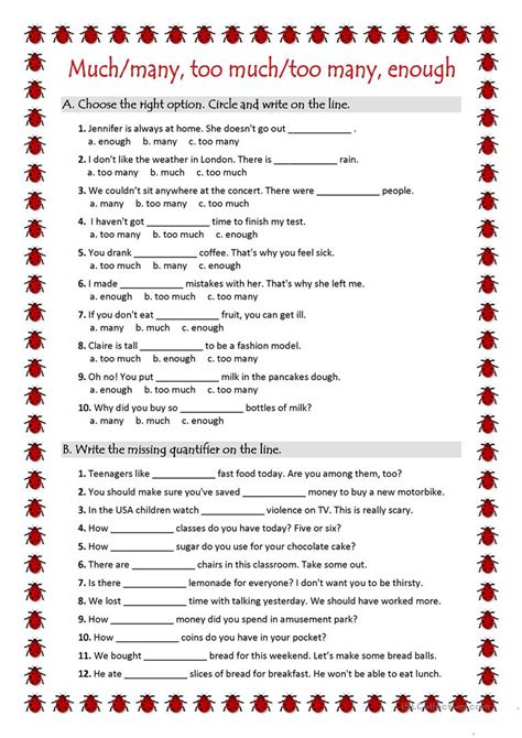 Free exercises on the use of quantifiers Quantifiers ws worksheet - Free ESL printable worksheets ...