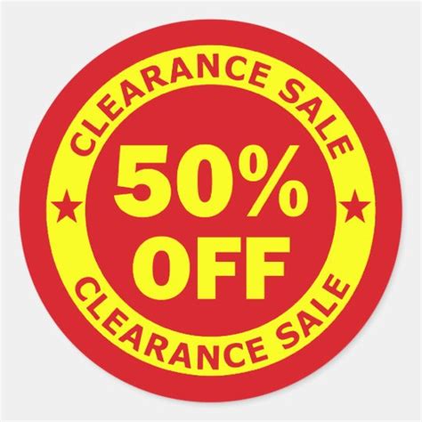 Clearance Sale 50 Percent Off Classic Round Sticker