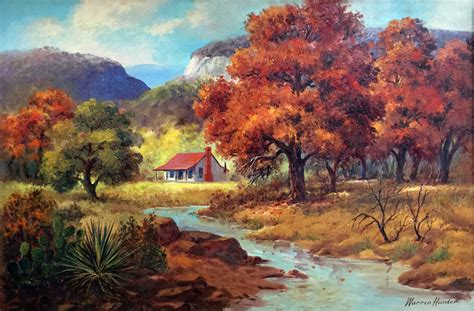 Warren Hunter Fall Ranch Scene 1344 Texas Art Vintage Texas