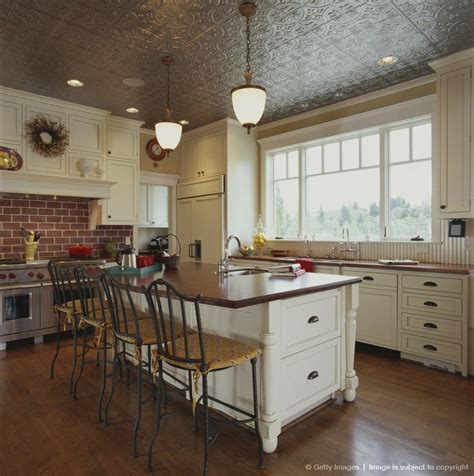 Tin ceiling tiles are a simple way to make a big impact and affordable way to transform any home and kitchen. Image detail for -Traditional Kitchen with Pressed Tin ...