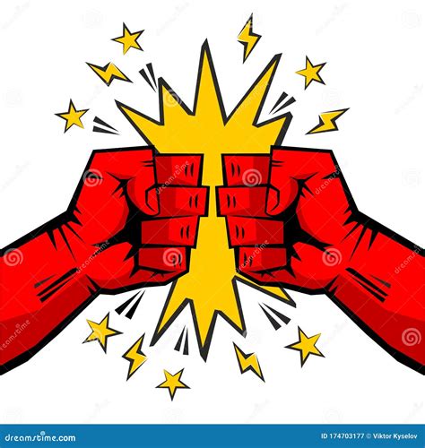 Clenched Strong Fist Fight Stock Vector Illustration Of Aggressive