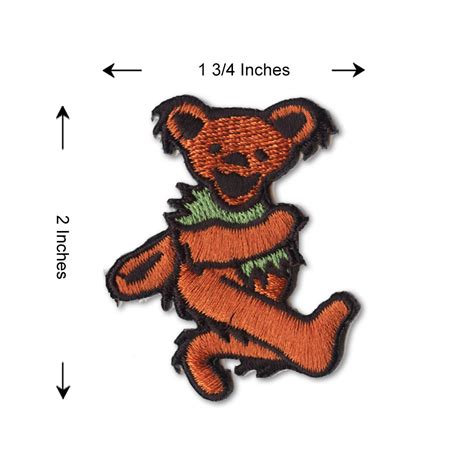P087c Red Grateful Dead Rainbow Marching Dancing Bear Embroidered Iron On Patch