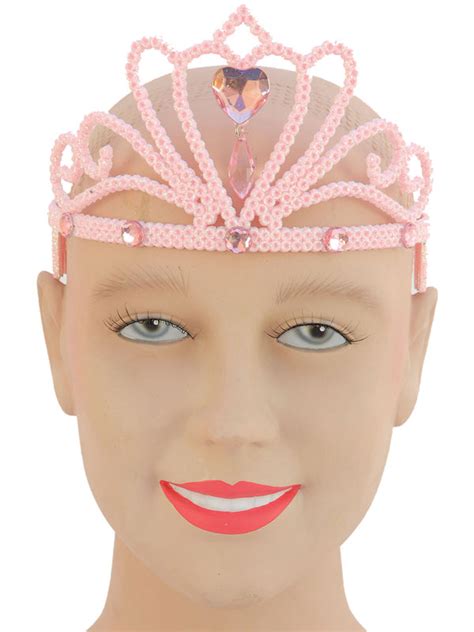 Ladies Girls Pink Glitter Tiara And Stone Headwear And Accessories