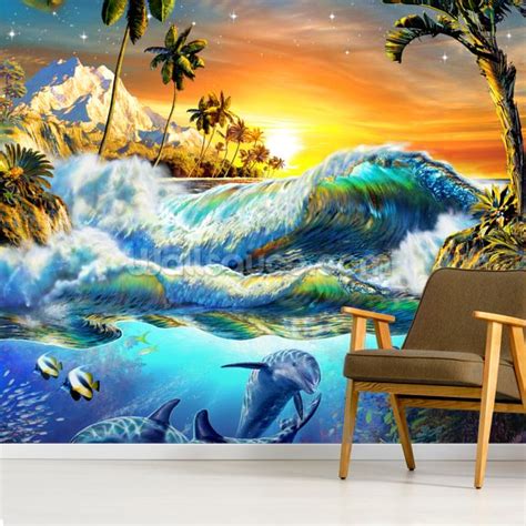 Hawaiian Dawn Wall Mural Wallsauce Uk