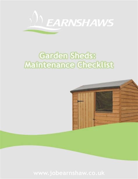 Garden Sheds Maintenance Checklist