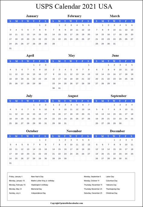 Obtain our free 2021 biweekly pay interval calendar template. Postal Calendar 2021 | January 2021