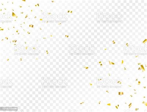 Confetti Golden Splash Glitter Gold Confetti Falling On Transparent