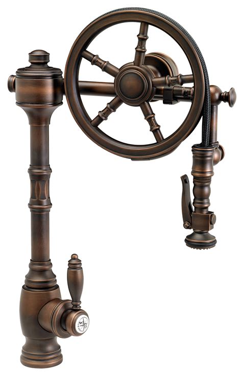 Waterstone Wheel Pulldown Kitchen Faucet - 5100. Finish is American