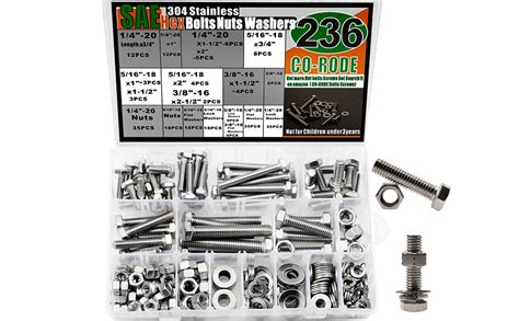 Co Rode 236pcs 14 20 516 18 38 16 Heavy Duty Bolts And Nuts