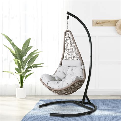 Ulax Furniture Indooroutdoor Wicker Hanging Basket Swing Chair Hammock