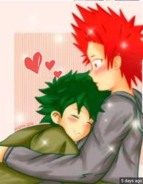 Two Anime Characters Hugging Each Other With Red Hair