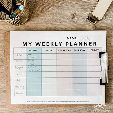Printable Student Planner Allaboutthehouse Free Printable Weekly