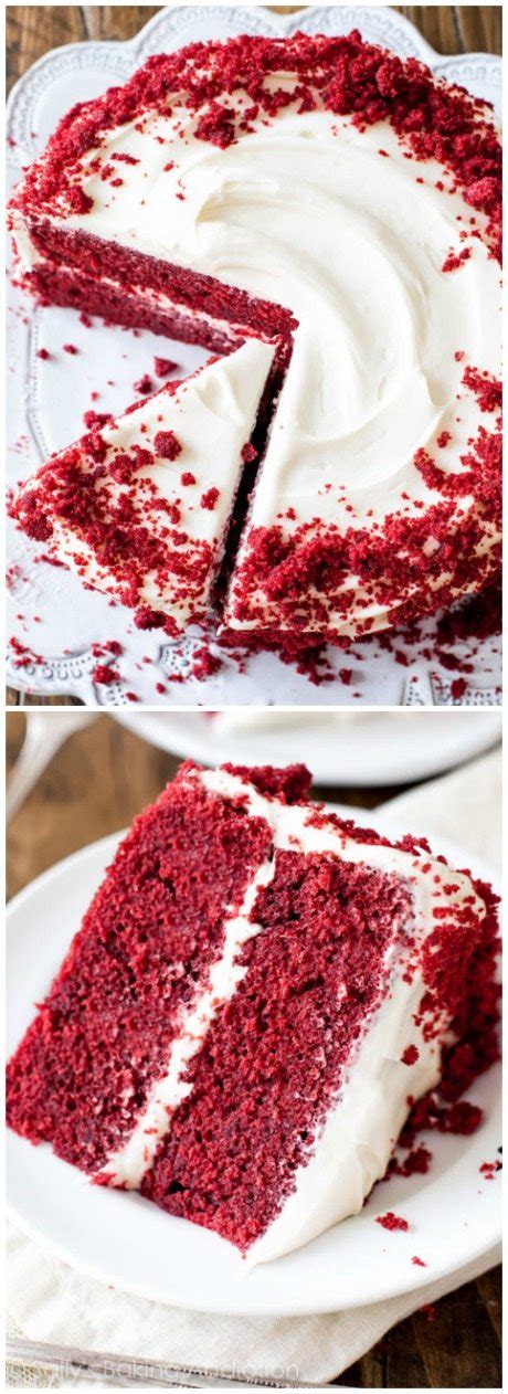 I looked at the ingredients and found a small amount of cocoa, vinegar, buttermilk, and food coloring. Red Velvet Layer Cake with Cream Cheese Frosting - Sallys ...