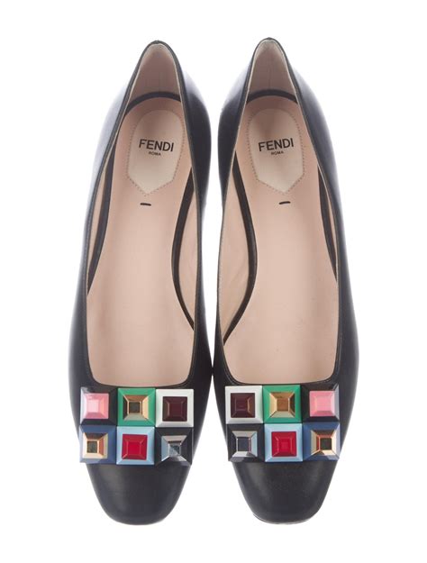 Fendi Leather Ballet Flats Shoes Fen121676 The Realreal