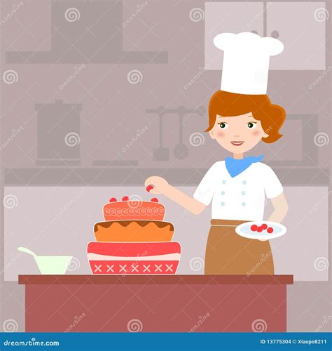 Baking A Cake Stock Vector Illustration Of House Cake 13775304