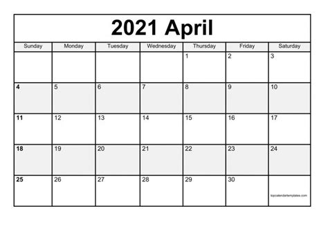 Printable April 2021 Calendar Free Printable Calendar Monthly