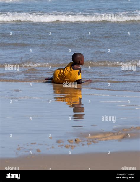 Second Beach Port St Johns South Africa Boy Plays In The Sea On The