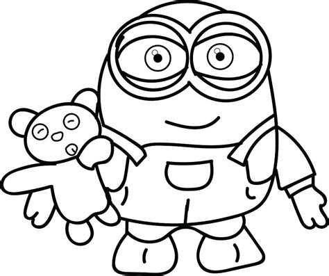 Minion Coloring Pages Bob At Free Printable